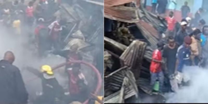 A collage of the Kangemi fire.